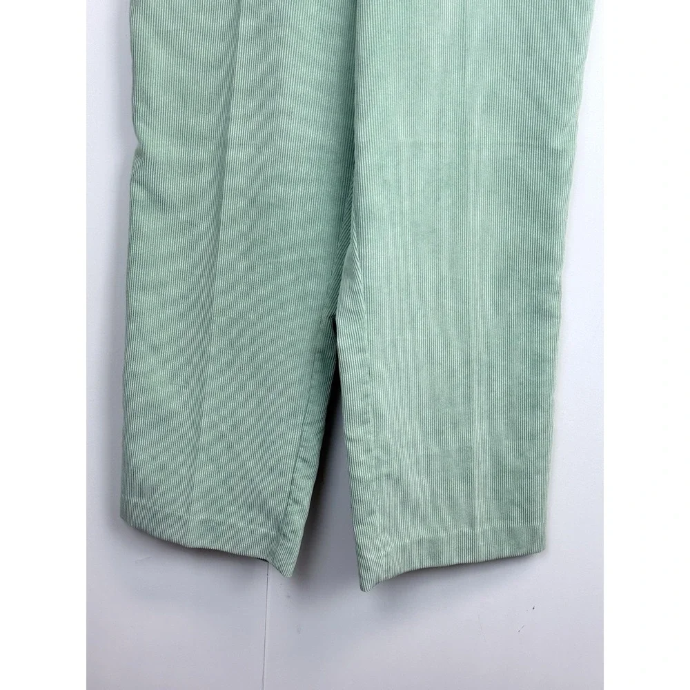 Alfred Dunner Corduroy‎ Pants Women's 14 Green Classic Pull On Stretch Pockets